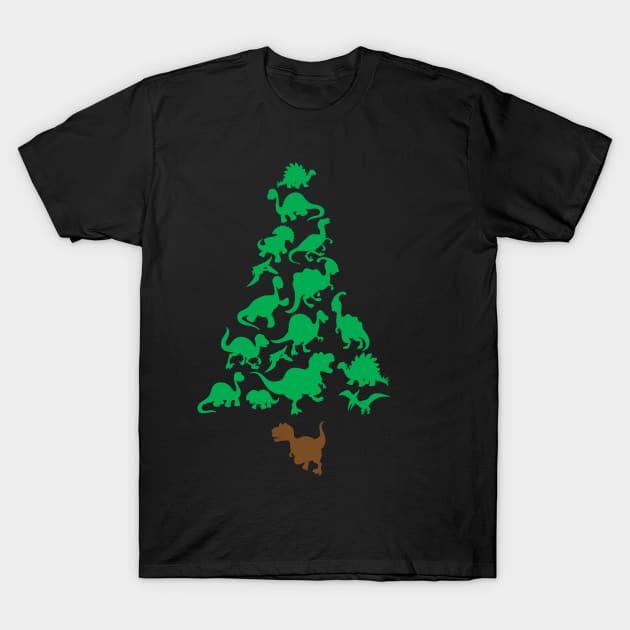 Christmas Dinosaur Tree Rex Pajamas Men Boys Xmas Lights T-Shirt by saugiohoc994